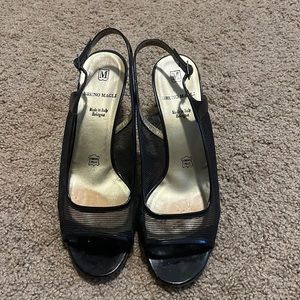 Bruno Magli designer black mesh sandal